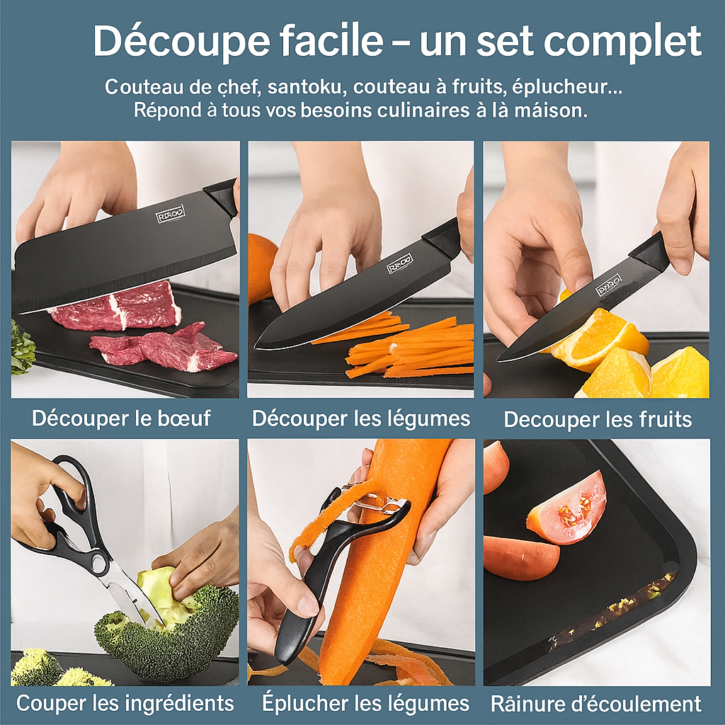 Couteaux de chef 6en1