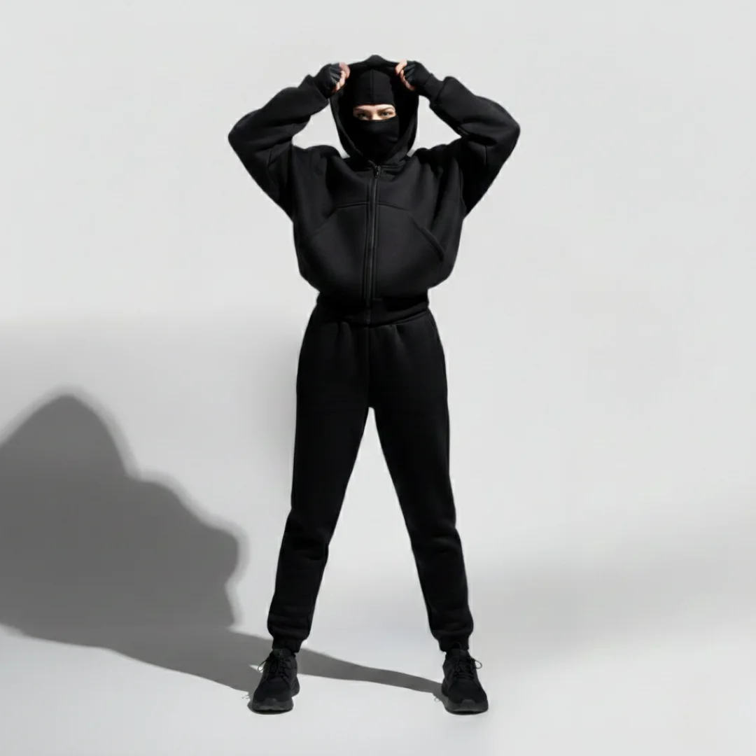 Capuche Noir Style Cagoule