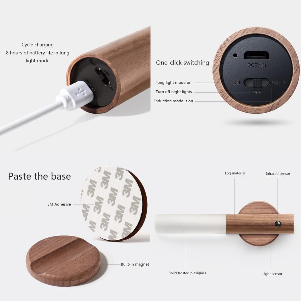 Applique Murale LED Rechargeable avec Détecteur de Mouvement