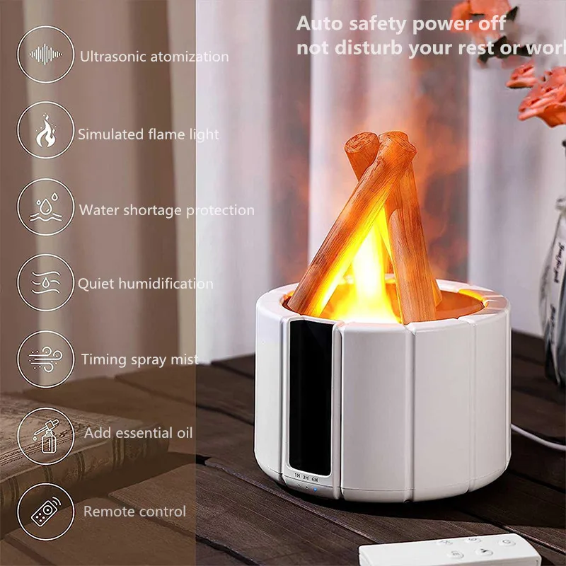 Diffuseur d’Arômes à Effet Flamme  – Humidificateur d’Air et Lampe Ambiance