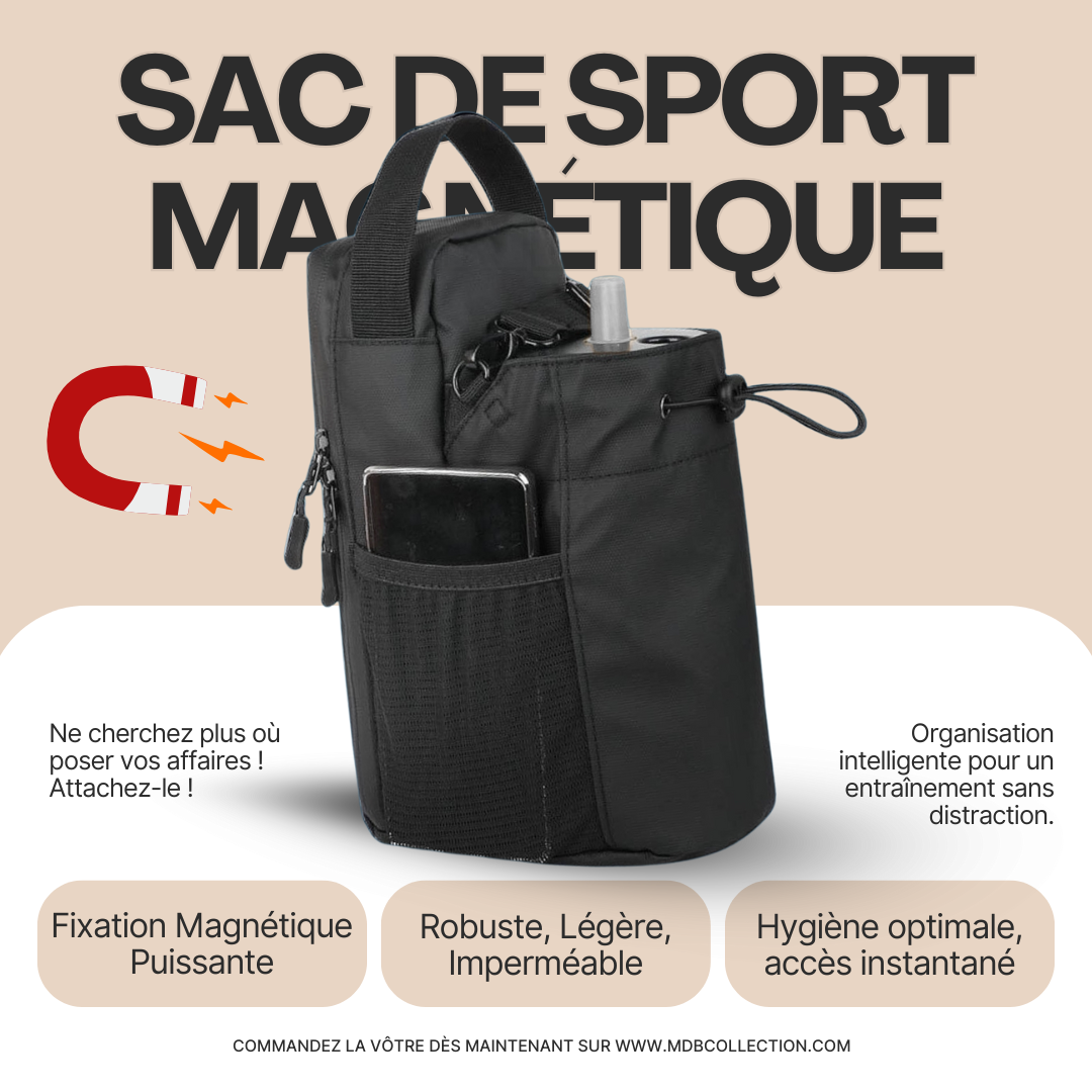 Sac de Sport Magnétique | Porte-Bouteille & Accessoires Fitness
