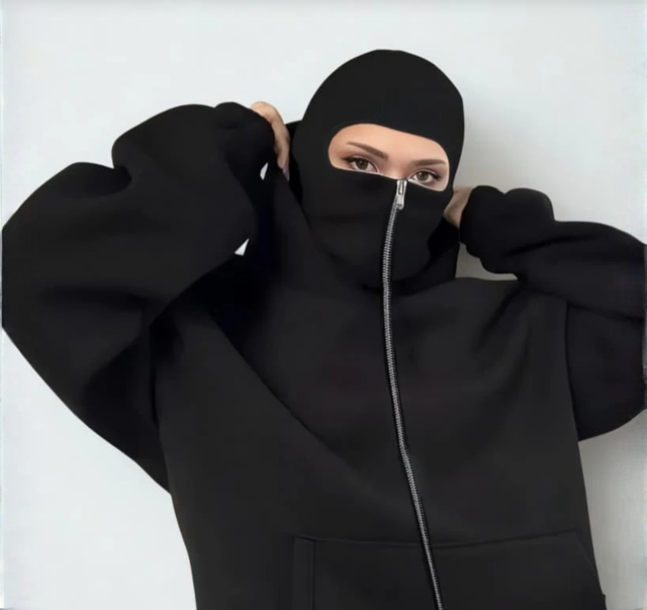 Capuche Noir Style Cagoule
