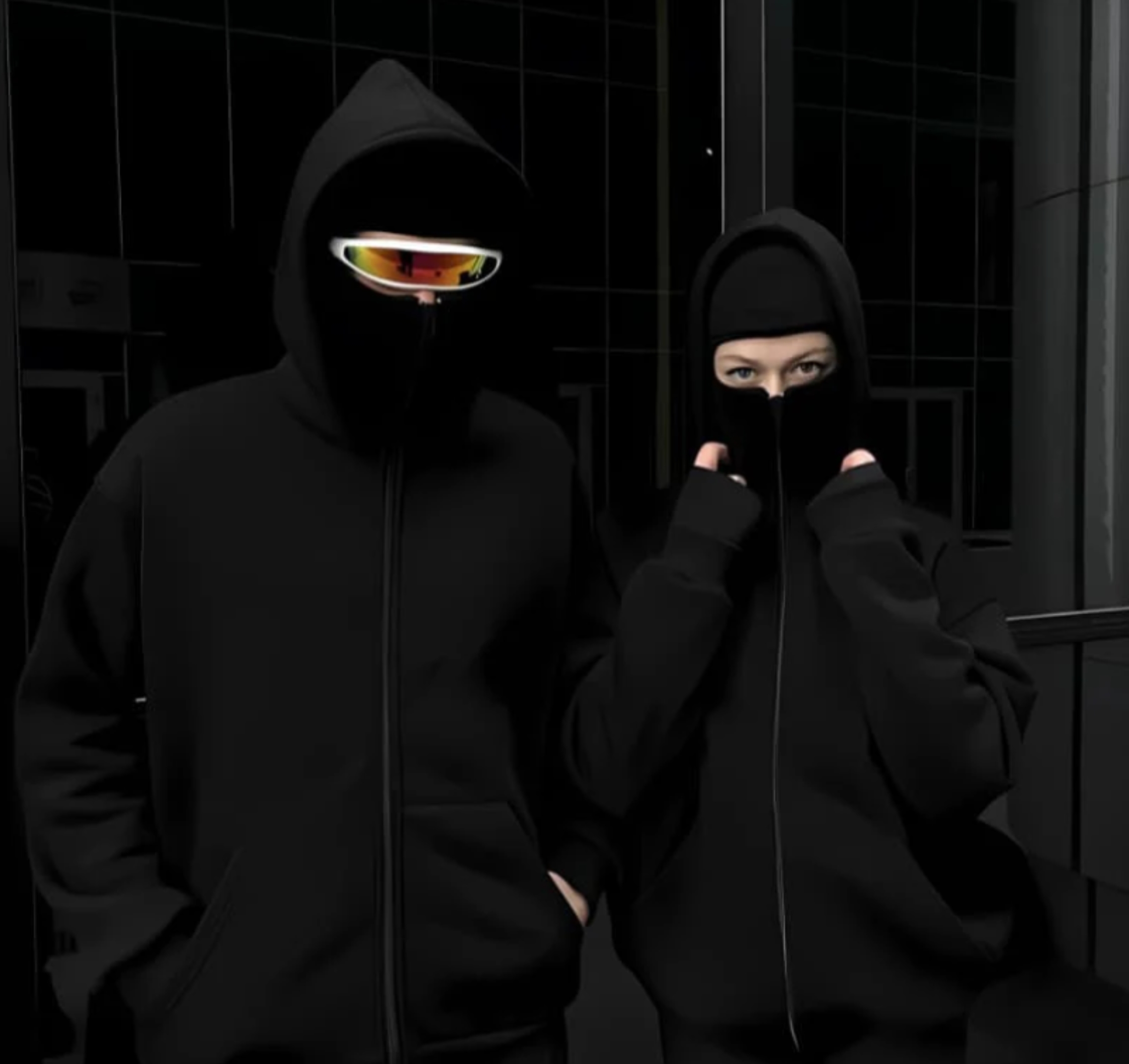 Capuche Noir Style Cagoule