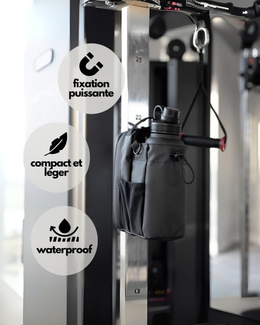 Sac de Sport Magnétique | Porte-Bouteille & Accessoires Fitness