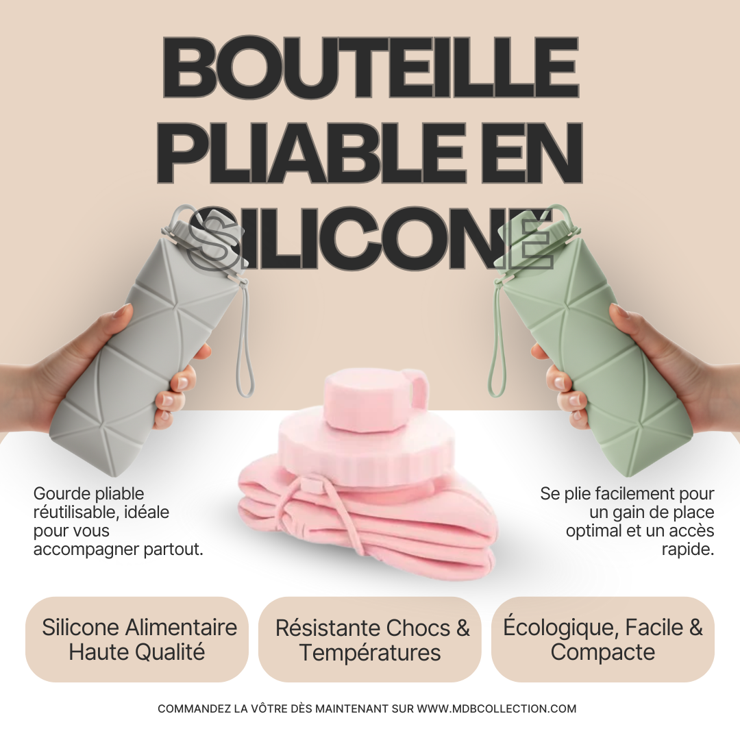 Gourdes Pliables en Silicone – 600 ml