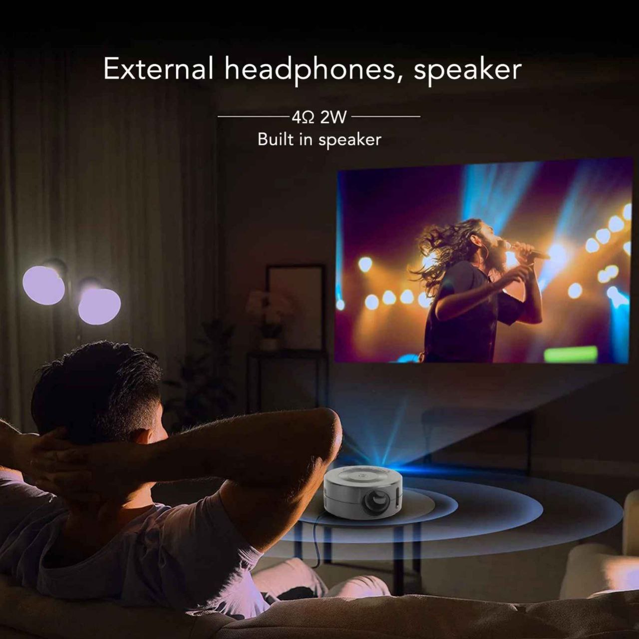 جهاز عرض صغير YT200 MINI، محمول ويدعم 4K 1080P عبر HD، مثالي للسينما المنزلية والهدايا.