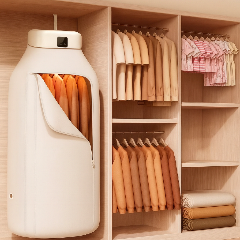 مجفف الملابس الذكي بالهواء الساخن – تجفيف سريع وآمن بدون شمس!