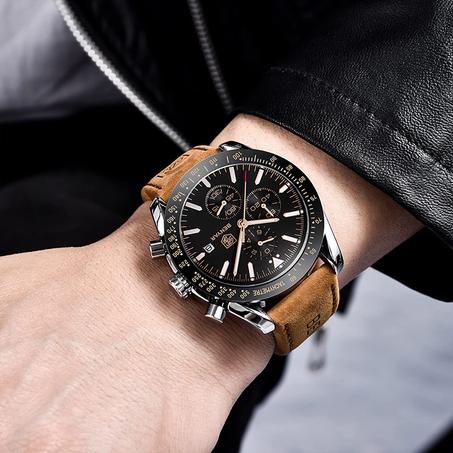 MONTRE  Hommes Top Luxe Étanche Bracelet En Cuir