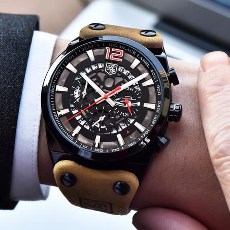 MONTRE  Hommes Top Luxe Étanche Bracelet En Cuir