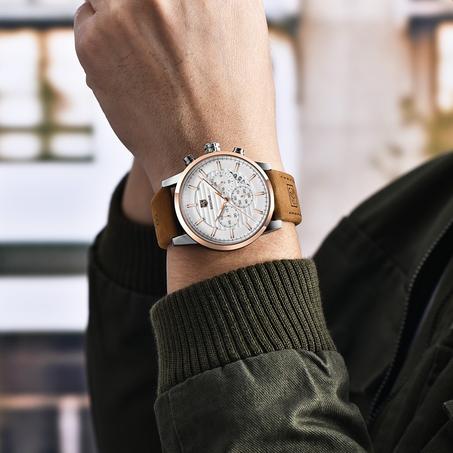 MONTRE  Hommes Top Luxe Étanche Bracelet En Cuir