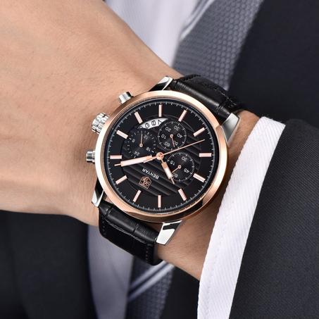 MONTRE  Hommes Top Luxe Étanche Bracelet En Cuir