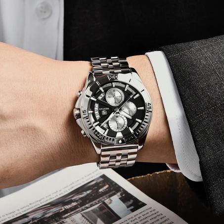 MONTRE Chronographe Top Marque De Luxe Étanche En Acier Inoxydable