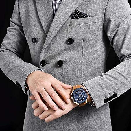MONTRE  Hommes Top Luxe Étanche Bracelet En Cuir