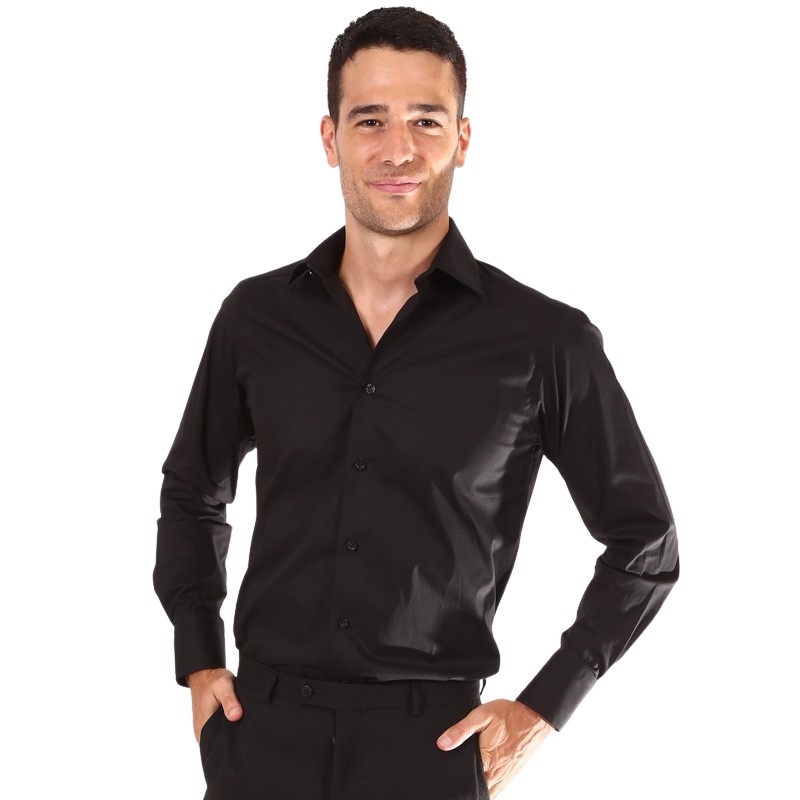 Chemise Noire Classique Homme – Élégance Intemporelle