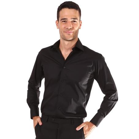 Chemise Noire Classique Homme – Élégance Intemporelle