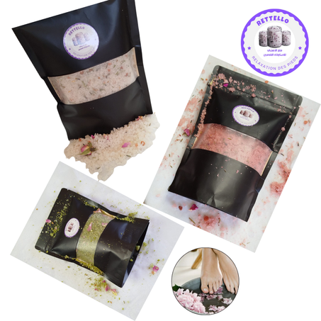 ملح القدمين بالورود الحمراء