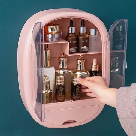 منظم مكياج جداري أنيق – مقاوم للماء والغبار