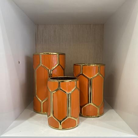 Trio vases orange
