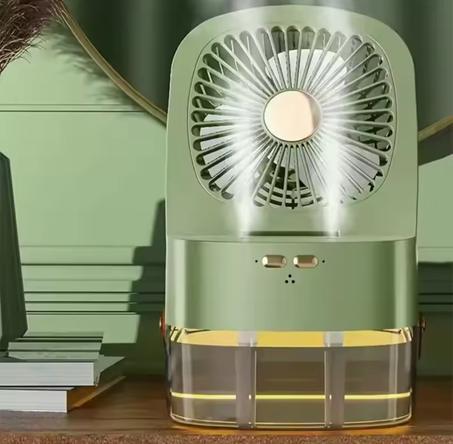 🌀 On t’a ramené un produit 3 en 1 Ventilateur intelligent = Frais + Humidité + Lumière dans ta poche !