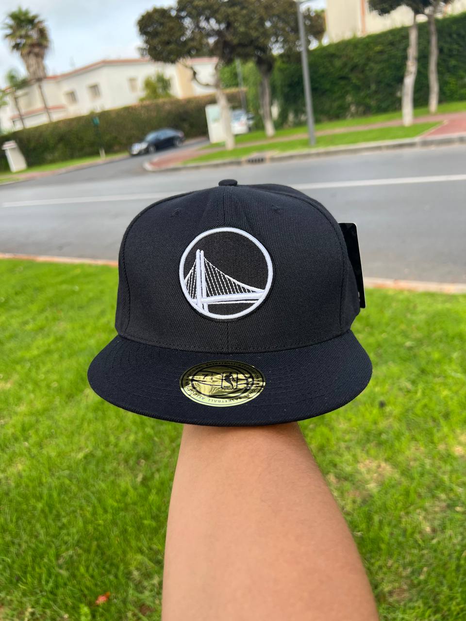Golden State Warriors New Era White Logo 59FIFTY Fitted Hat - Black