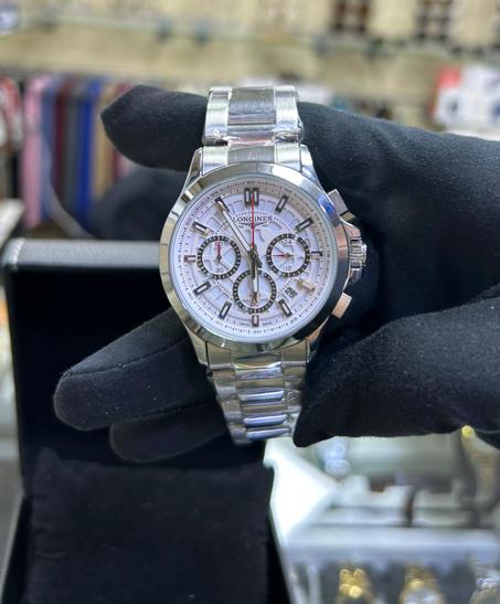 Longines Conquest V.H.P. Chronograph Steel Date Quartz Mens Watch