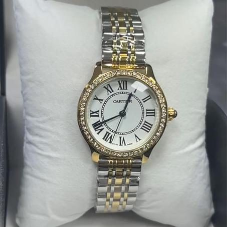 Montre Élégante Bicolore en Acier et Or avec Cadran Roman