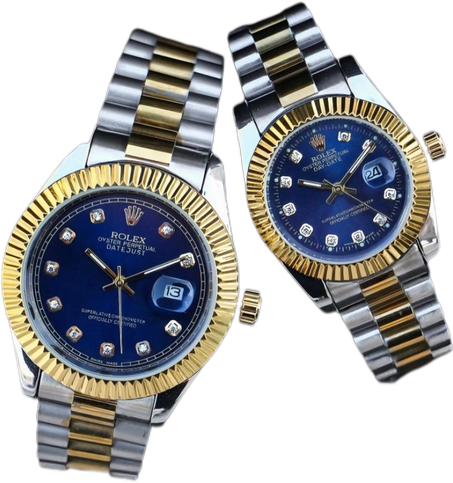 Montre Rolex Bicolore Inoxydable – Luxe Doré et Métallisé