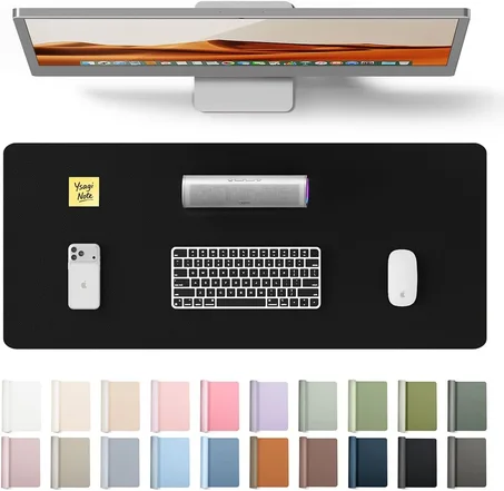 YSAGi Protector de cuero para escritorio de oficina, alfombrilla grande para el mouse, antideslizante, de piel sintética, para computadora portátil, almohadilla de escritura impermeable para 