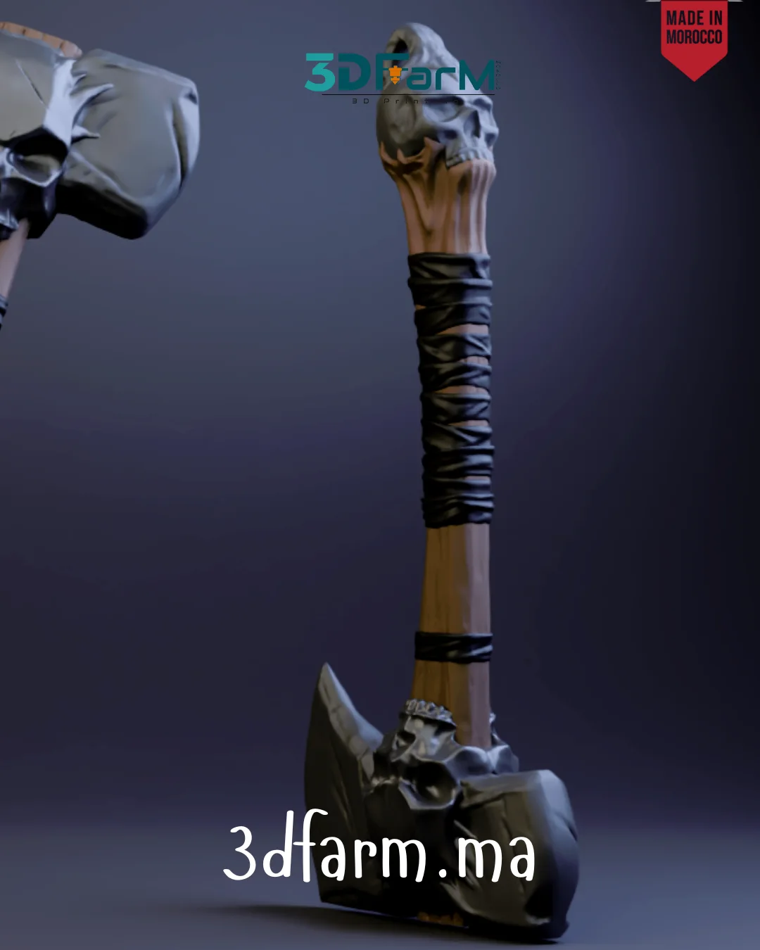 Porte-clé Hache à tête de mort