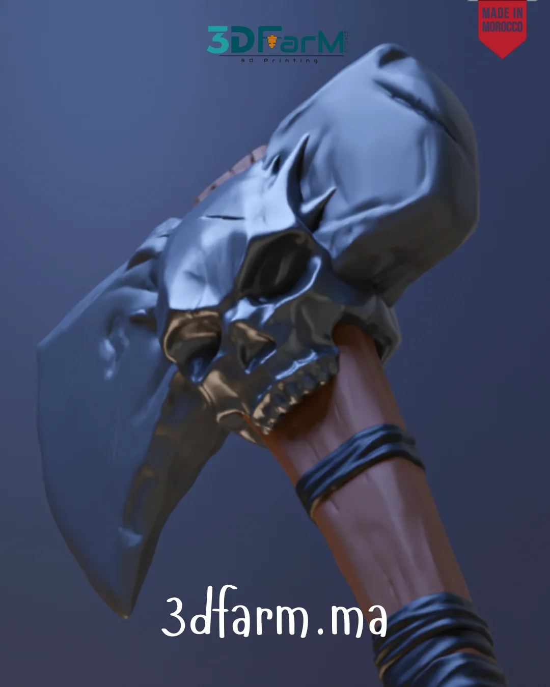 Porte-clé Hache à tête de mort