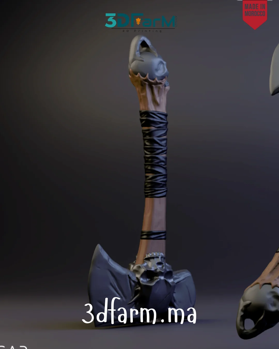 Porte-clé Hache à tête de mort