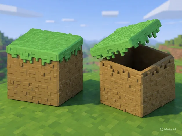 Conteneur de blocs d'herbe Minecraft