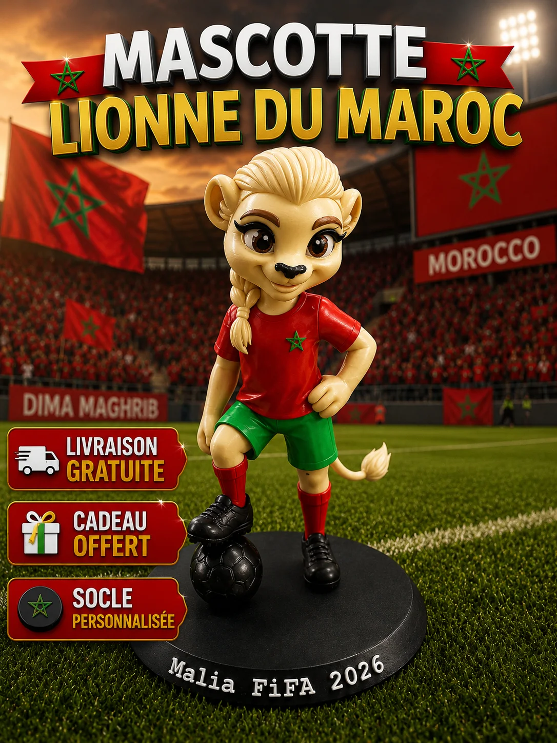 Mascottes Lionne & Lion de l’Atlas du Maroc