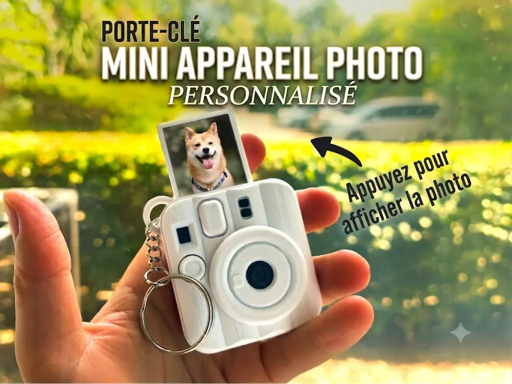 Porte-clés Mini Appareil Photo Personnalisé