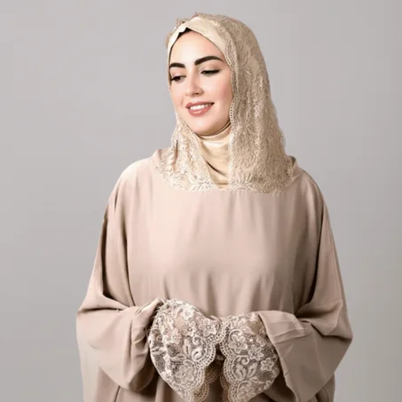 Abaya Prière avec Dentelle