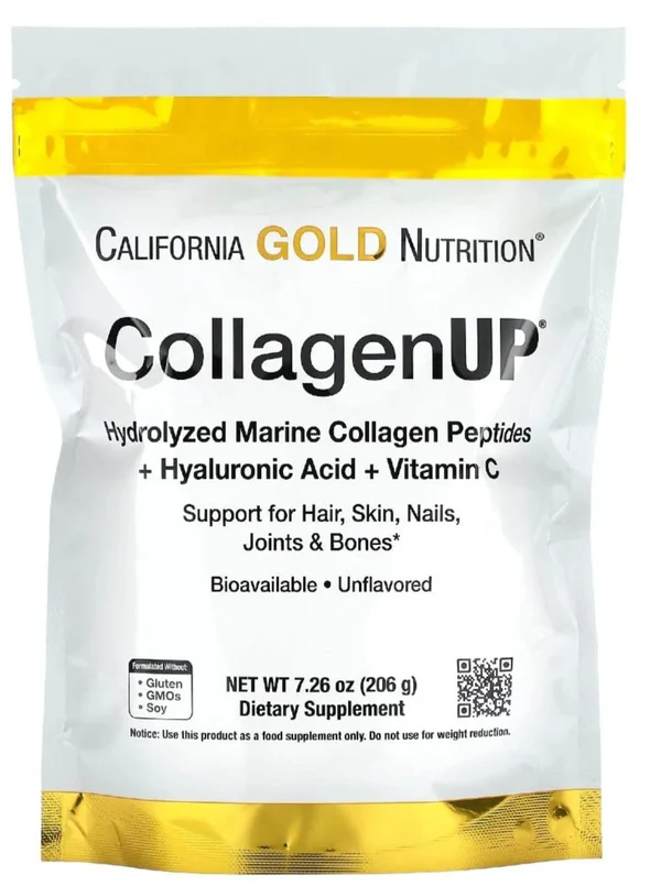California Gold Nutrition, CollagenUP, collagène hydrolysé marin + acide hyaluronique + vitamine C, Sans saveur (206 g)