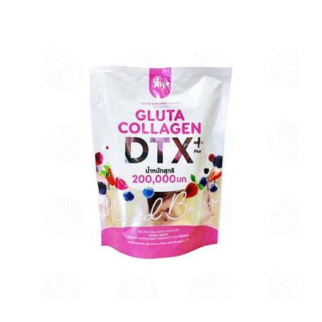 Complément Alimentaire Gluta Collagen DTX Plus - Goût Fruits Rouges - Éclat de la Peau & Détox - 200 000 mg