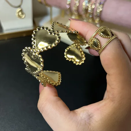 Ensemble Cœur Iconique | Manchette et Bague assortie