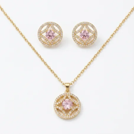 Parure Cristal Rose | 2 Pièces