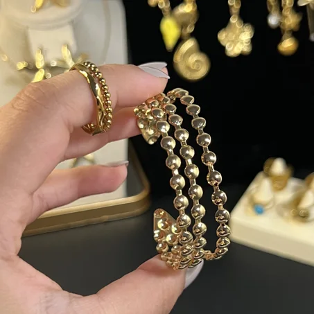 Ensemble Sphère D’or | Manchette et Bague assortie