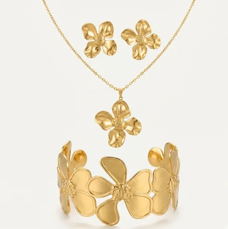 Ensemble Fleur Dorée Royale | 3 Pièces