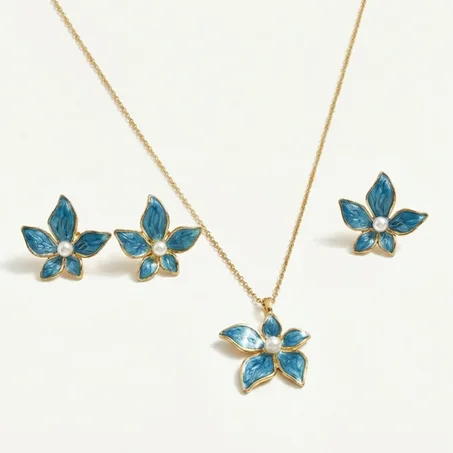 Parure Fleur Élégance | 3 pièces
