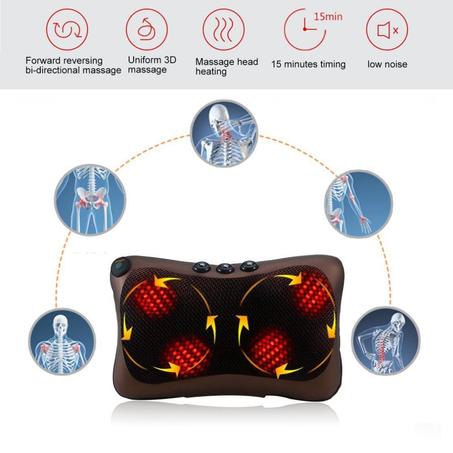 COUSSIN DE MASSAGE ORIGINALE CHAUFFANT SHIATSU : IL SOULAGE LES DOULEURS DE COU, DE DOS ,DE LOMBAIRE , LES DOULEURS MUSCULAIRE.