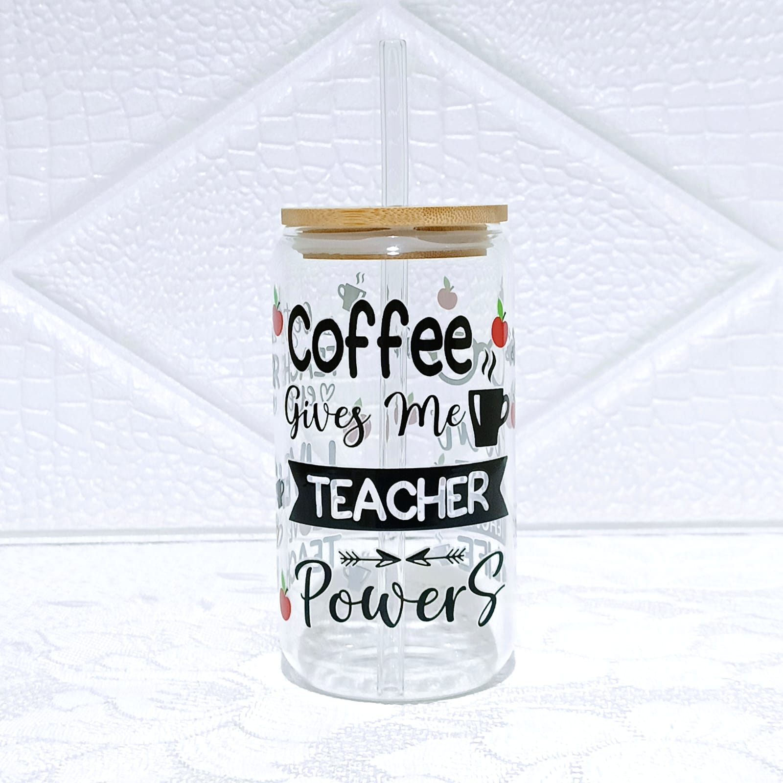 Coffe Gives Me Teacher Power Glass Can 455 ml