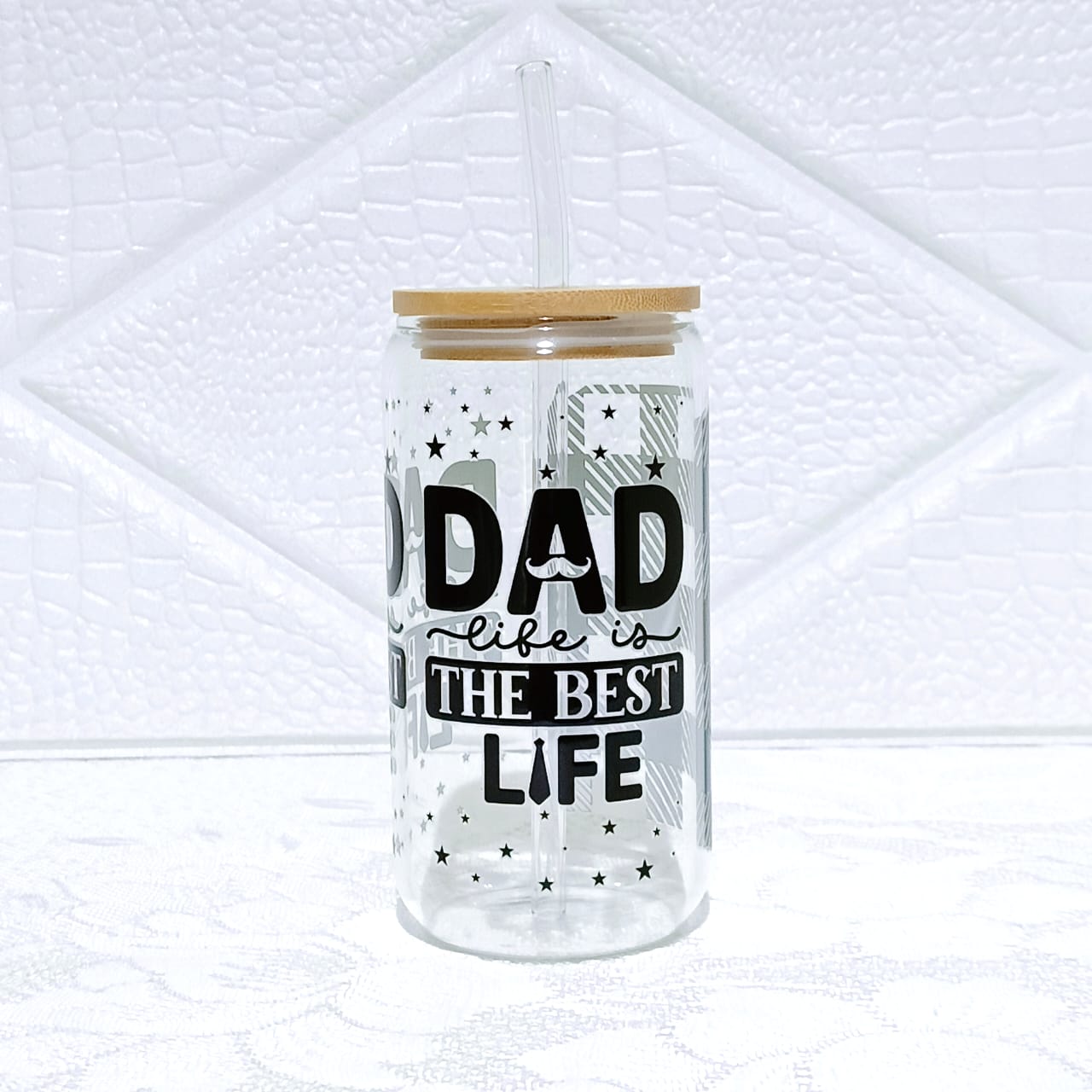 Dad Life Is The Best Life Glass Can 455 ml