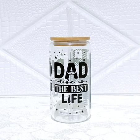 Dad Life Is The Best Life Glass Can 455 ml