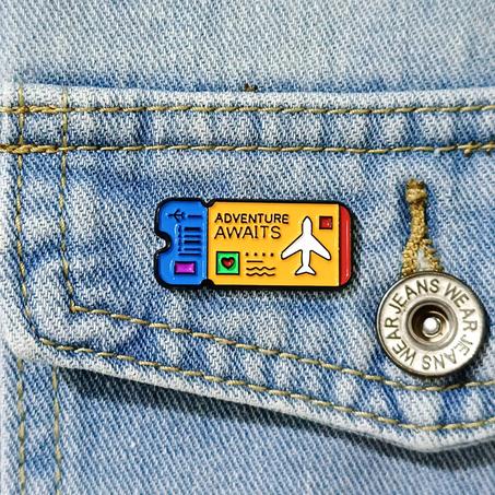 Adventure Awaits Pin (yellow)