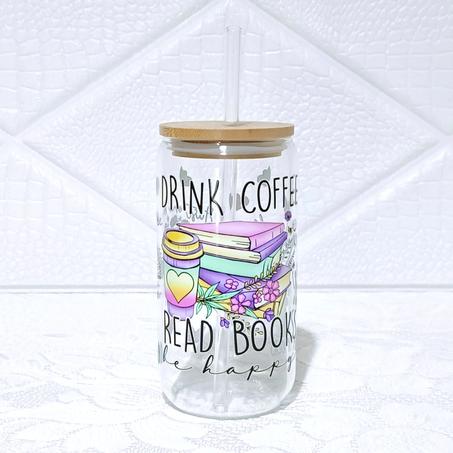 Drink Coffee Read Books Glass Can 455 ml