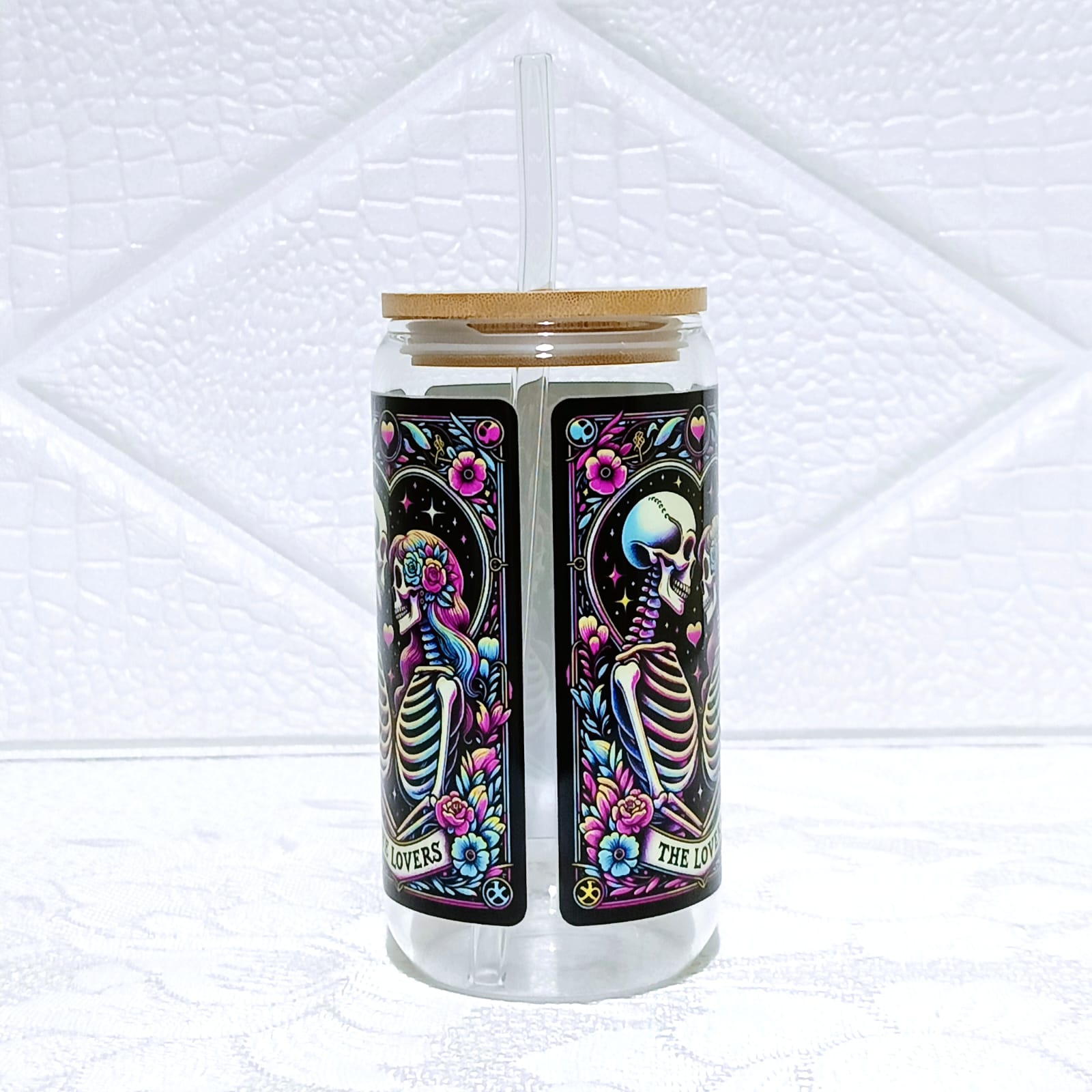 The Lovers Tarot Card Glass Can 455ml