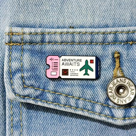 Adventure Awaits Pin (white)